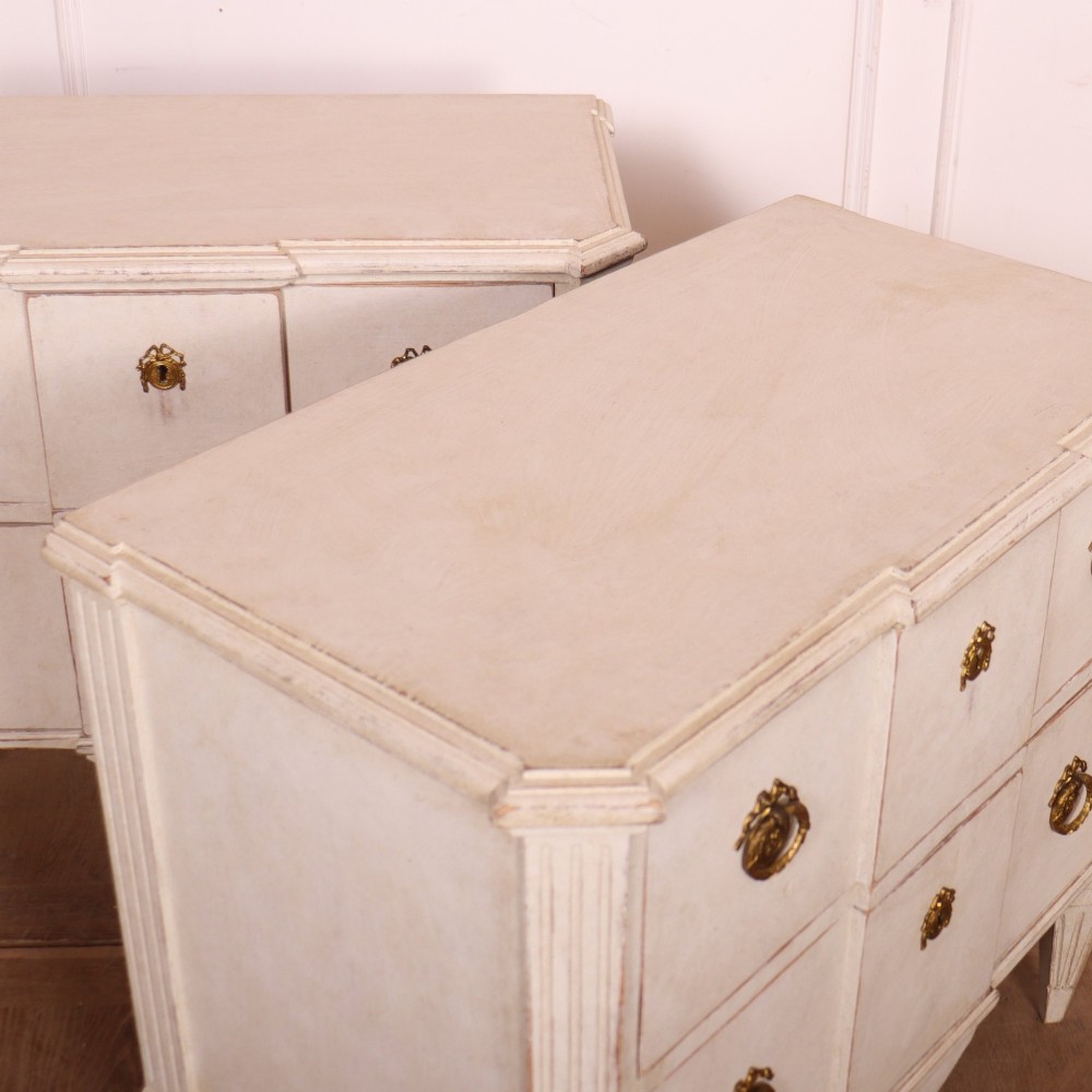 Pair of Swedish Painted Commodes View X