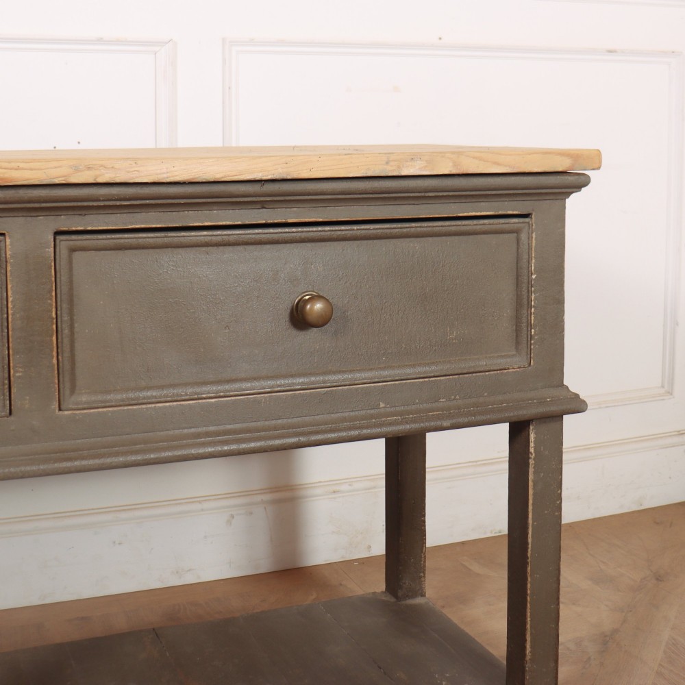 English Painted Potboard Dresser Base View VI