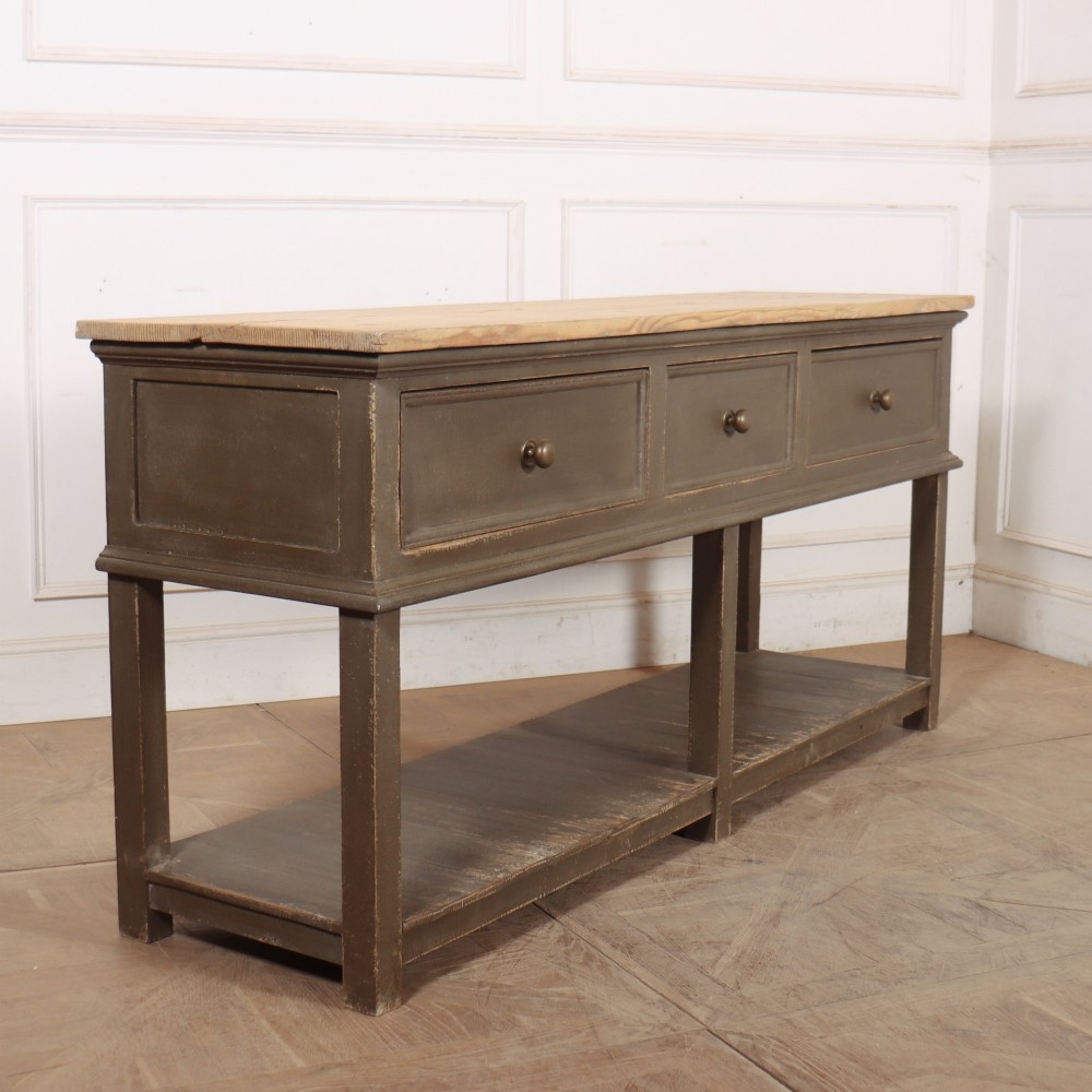 English Painted Potboard Dresser Base View IX