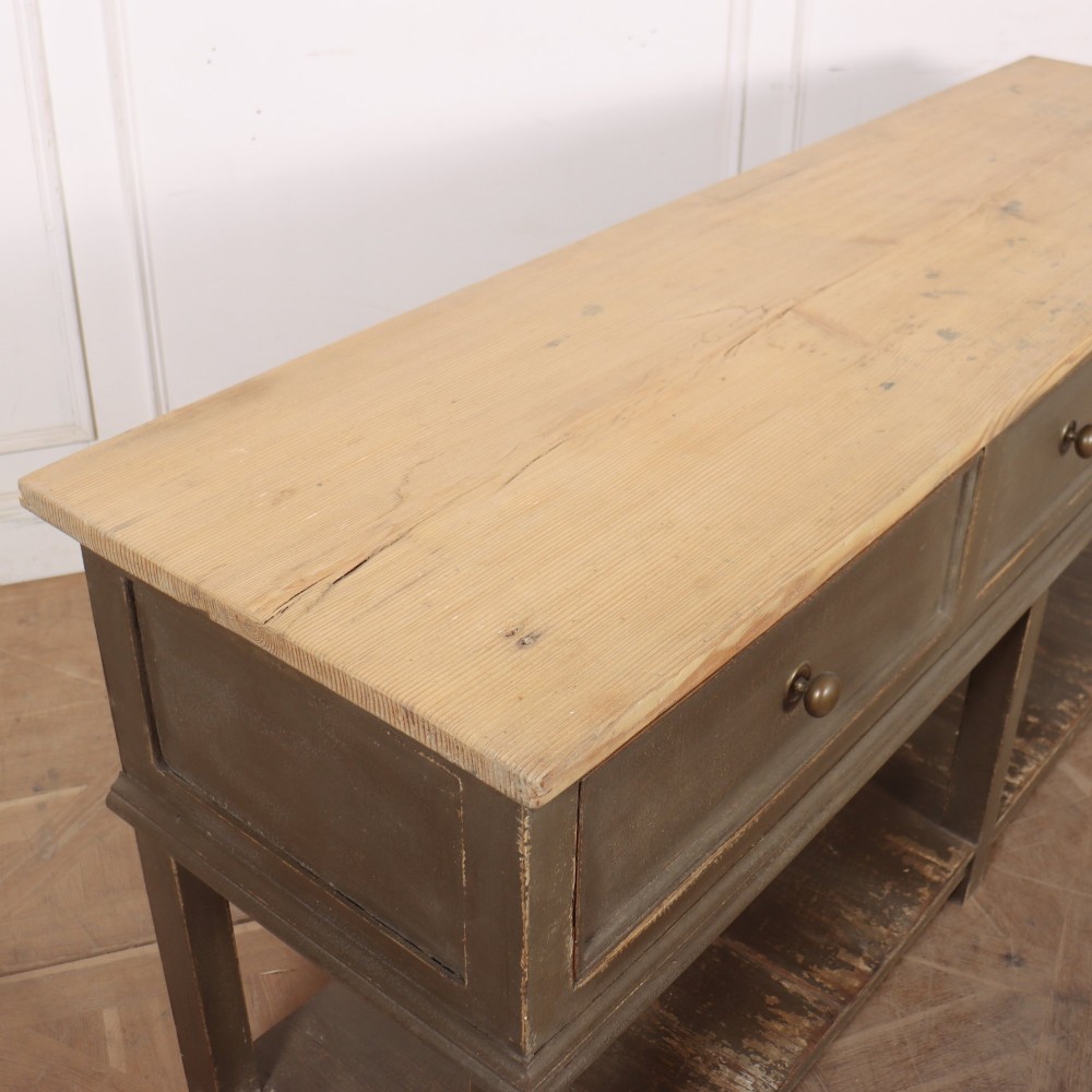 English Painted Potboard Dresser Base View X