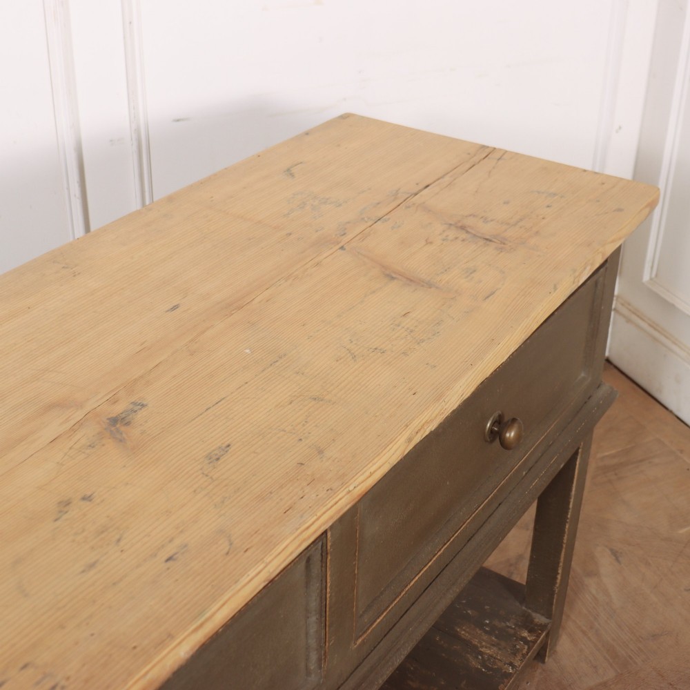 English Painted Potboard Dresser Base View XI