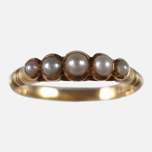 Edwardian 18ct Gold Pearl Ring - Circa 1905