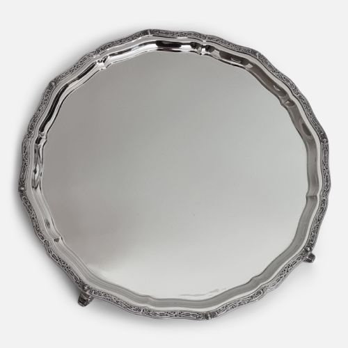 Elizabeth II Sterling Silver 'Lindisfarne' Salver - Reid & Sons - 1966