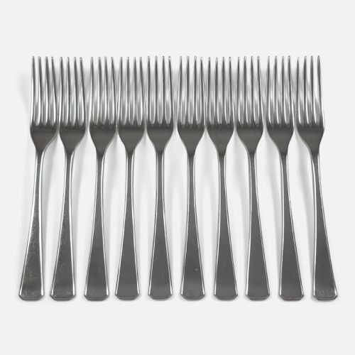 Set of 10 George VI Sterling Silver Dessert Forks - Elkington & Co