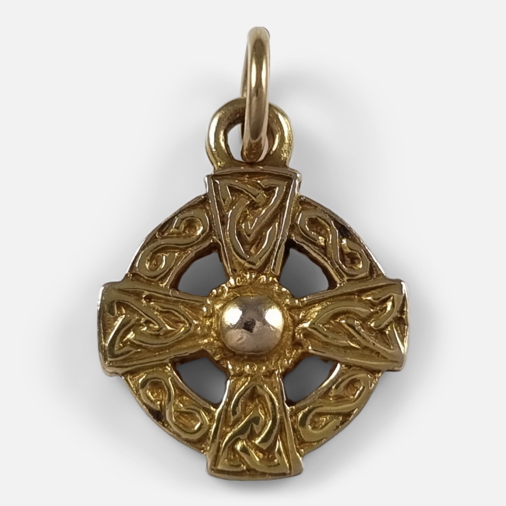 9ct Gold Celtic Cross Style Pendant 