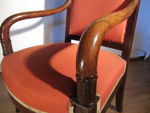 ANTIQUE FRENCH PERIOD EMPIRE ARMCHAIR - ADDITIONAL PHOTO 4