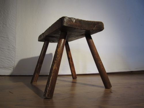 antique primitive stool - CATEGORY: ANTIQUE STOOLS - DATED 19TH CENTURY