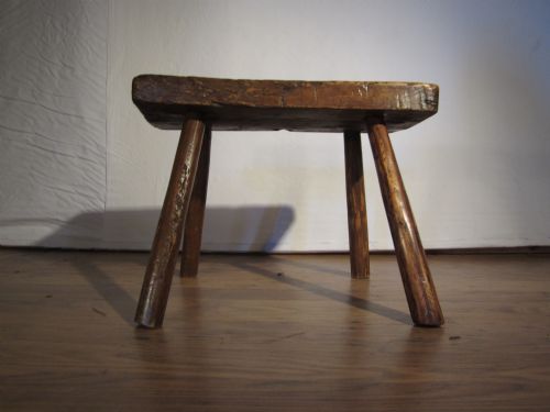 ANTIQUE PRIMITIVE STOOL - ADDITIONAL PHOTO 2