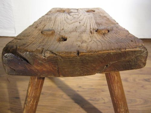 ANTIQUE PRIMITIVE STOOL - ADDITIONAL PHOTO 9