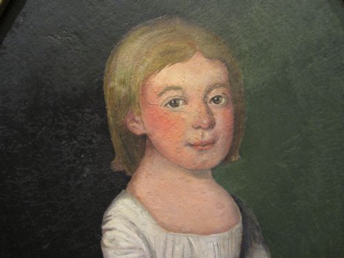 ORIGINAL PRIMITIVE OIL PORTRAIT PAINTING - ADDITIONAL PHOTO 2