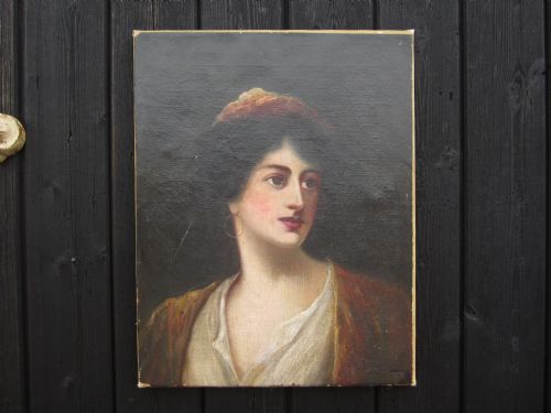 antique oil portrait painting - CATEGORY: ANTIQUE ART - DATED 19TH CENTURY