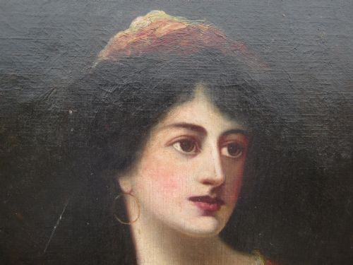 ANTIQUE OIL PORTRAIT PAINTING - ADDITIONAL PHOTO 2