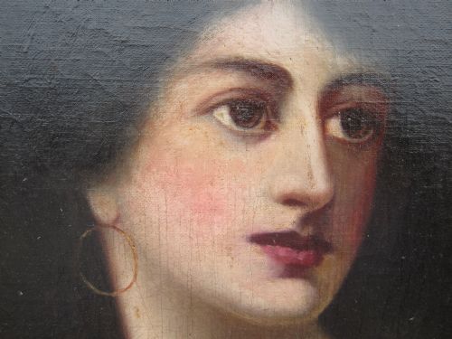 ANTIQUE OIL PORTRAIT PAINTING - ADDITIONAL PHOTO 3