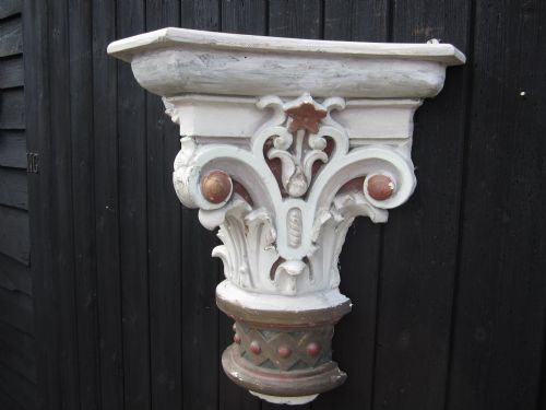 ANTIQUE HAND PAINTED ARCHITECTURAL CORBEL - ADDITIONAL PHOTO 1