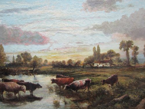 9TH CENTURY RURAL LANDSCAPE OIL PAINTING DATED1863 - ADDITIONAL PHOTO 2