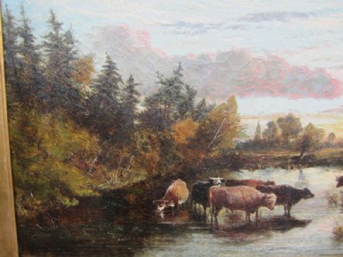 9TH CENTURY RURAL LANDSCAPE OIL PAINTING DATED1863 - ADDITIONAL PHOTO 3