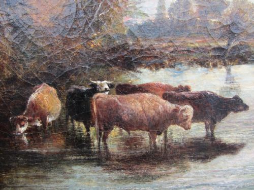 9TH CENTURY RURAL LANDSCAPE OIL PAINTING DATED1863 - ADDITIONAL PHOTO 9
