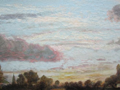 9TH CENTURY RURAL LANDSCAPE OIL PAINTING DATED1863 - ADDITIONAL PHOTO 10