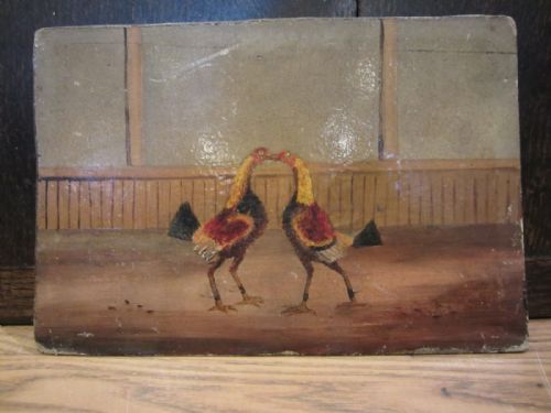 antique 19th century primitive oil painting - CATEGORY: ANTIQUE ART - DATED 19TH CENTURY