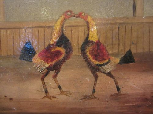 ANTIQUE 19TH CENTURY PRIMITIVE OIL PAINTING - ADDITIONAL PHOTO 1