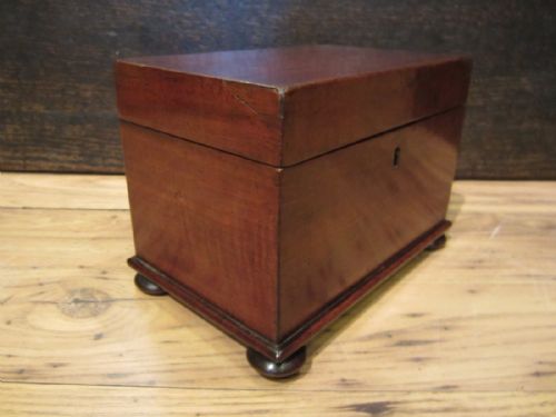 ANTIQUE MAHOGANY TEA CADDY - ADDITIONAL PHOTO 1