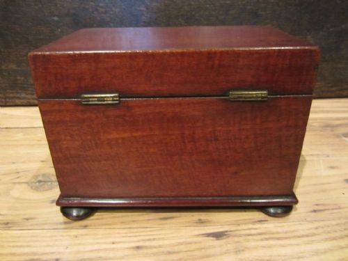 ANTIQUE MAHOGANY TEA CADDY - ADDITIONAL PHOTO 2
