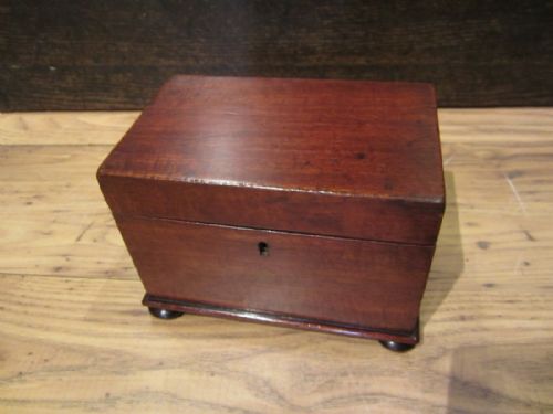 ANTIQUE MAHOGANY TEA CADDY - ADDITIONAL PHOTO 3