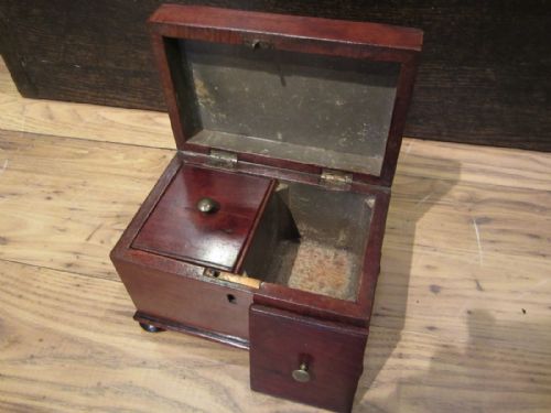 ANTIQUE MAHOGANY TEA CADDY - ADDITIONAL PHOTO 5