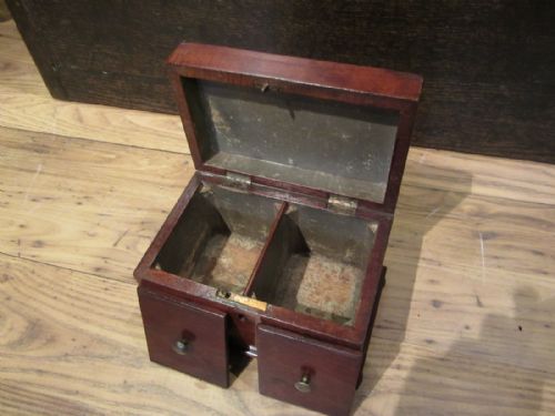 ANTIQUE MAHOGANY TEA CADDY - ADDITIONAL PHOTO 6