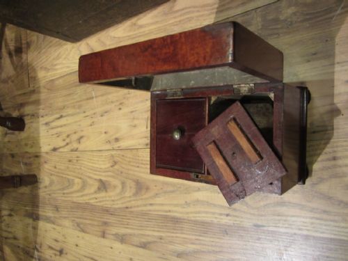 ANTIQUE MAHOGANY TEA CADDY - ADDITIONAL PHOTO 9