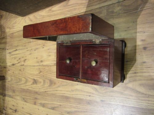 ANTIQUE MAHOGANY TEA CADDY - ADDITIONAL PHOTO 10