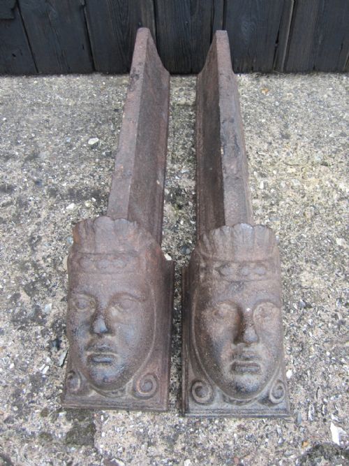 ANTIQUE IRON FIRE DOGS - ADDITIONAL PHOTO 2