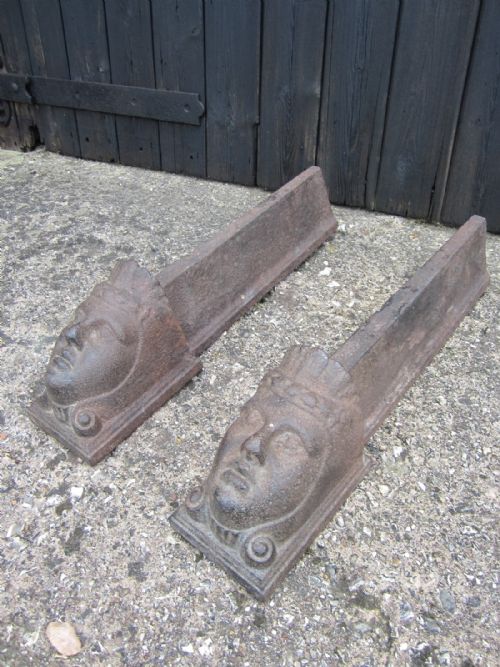ANTIQUE IRON FIRE DOGS - ADDITIONAL PHOTO 4