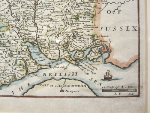 ANTIQUE MAP OF 'HANTSHIRE' - ADDITIONAL PHOTO 4
