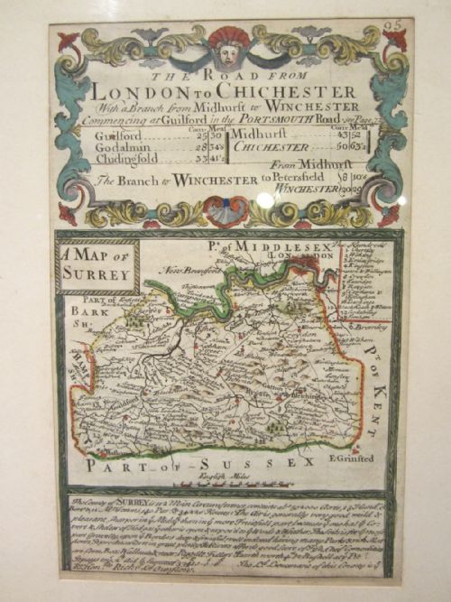 antique map of surrey - CATEGORY: ANTIQUE MISCELLANEOUS - DATED 18TH CENTURY