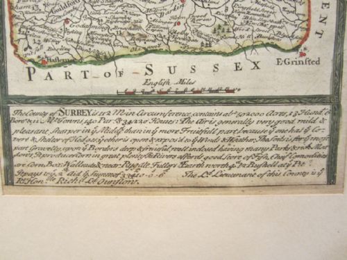 ANTIQUE MAP OF SURREY - ADDITIONAL PHOTO 3