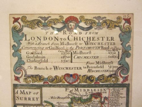 ANTIQUE MAP OF SURREY - ADDITIONAL PHOTO 4