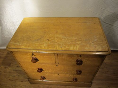 ANTIQUE PINE SMALL CHEST OF DRAWERS - ADDITIONAL PHOTO 4