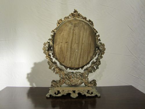 ANTIQUE ROCOCO GILT METAL TABLETOILET MIRROR - ADDITIONAL PHOTO 6
