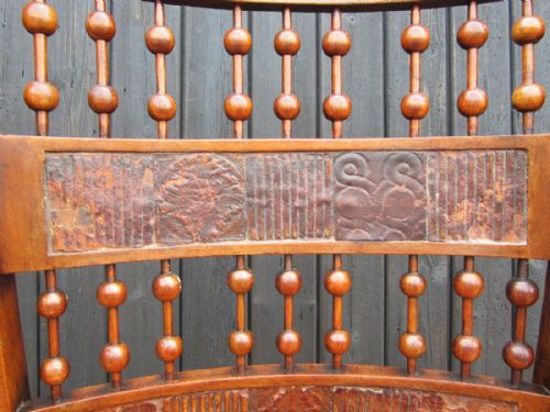 ANTIQUE ART NOUVEAU ARTS AND CRAFTS ROCKING CHAIR - ADDITIONAL PHOTO 5