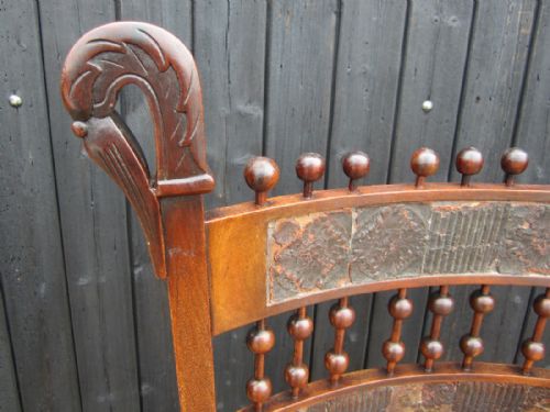 ANTIQUE ART NOUVEAU ARTS AND CRAFTS ROCKING CHAIR - ADDITIONAL PHOTO 6