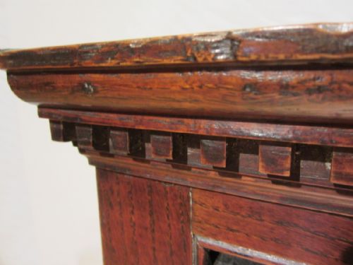 ANTIQUE GEORGIAN SMALL OAK CORNER CUPBOARD - ADDITIONAL PHOTO 7