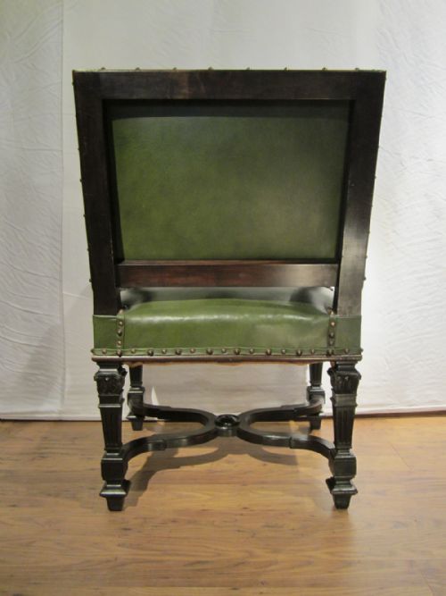 ANTIQUE OVER SIZE DESK LIBRARY CHAIR - ADDITIONAL PHOTO 5