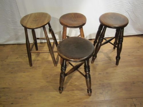 ANTIQUE 'DISH TOP' TURNED STOOLS - ADDITIONAL PHOTO 1