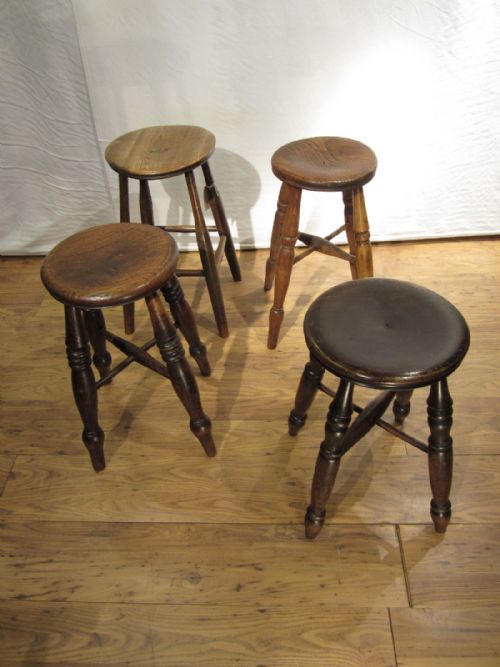 ANTIQUE 'DISH TOP' TURNED STOOLS - ADDITIONAL PHOTO 4