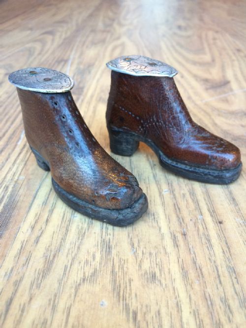 antique leather boots - CATEGORY: ANTIQUE MISCELLANEOUS - DATED 1900
