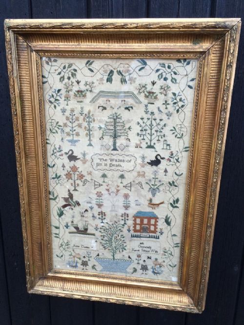 antique sampler - CATEGORY: ANTIQUE MISCELLANEOUS - DATED 19TH CENTURY