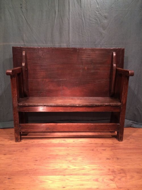 ANTIQUE OAK MONK'S BENCHTABLE - ADDITIONAL PHOTO 1