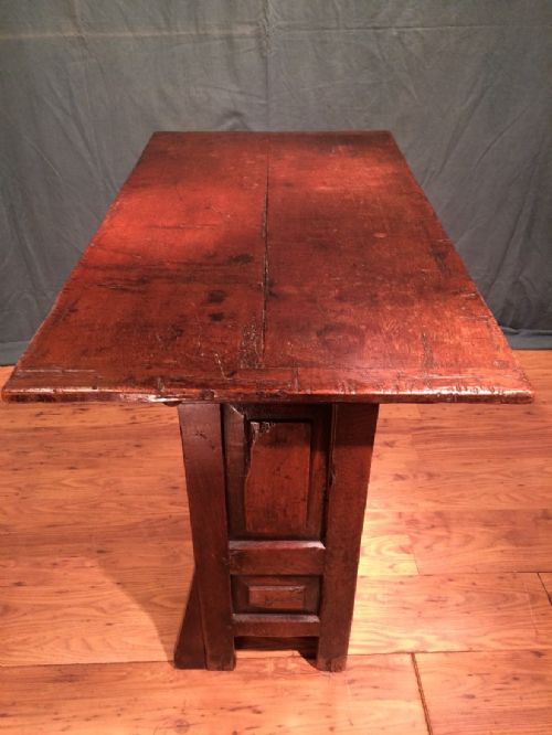 ANTIQUE OAK MONK'S BENCHTABLE - ADDITIONAL PHOTO 5