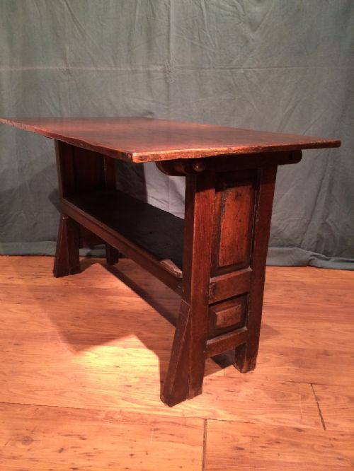 ANTIQUE OAK MONK'S BENCHTABLE - ADDITIONAL PHOTO 6